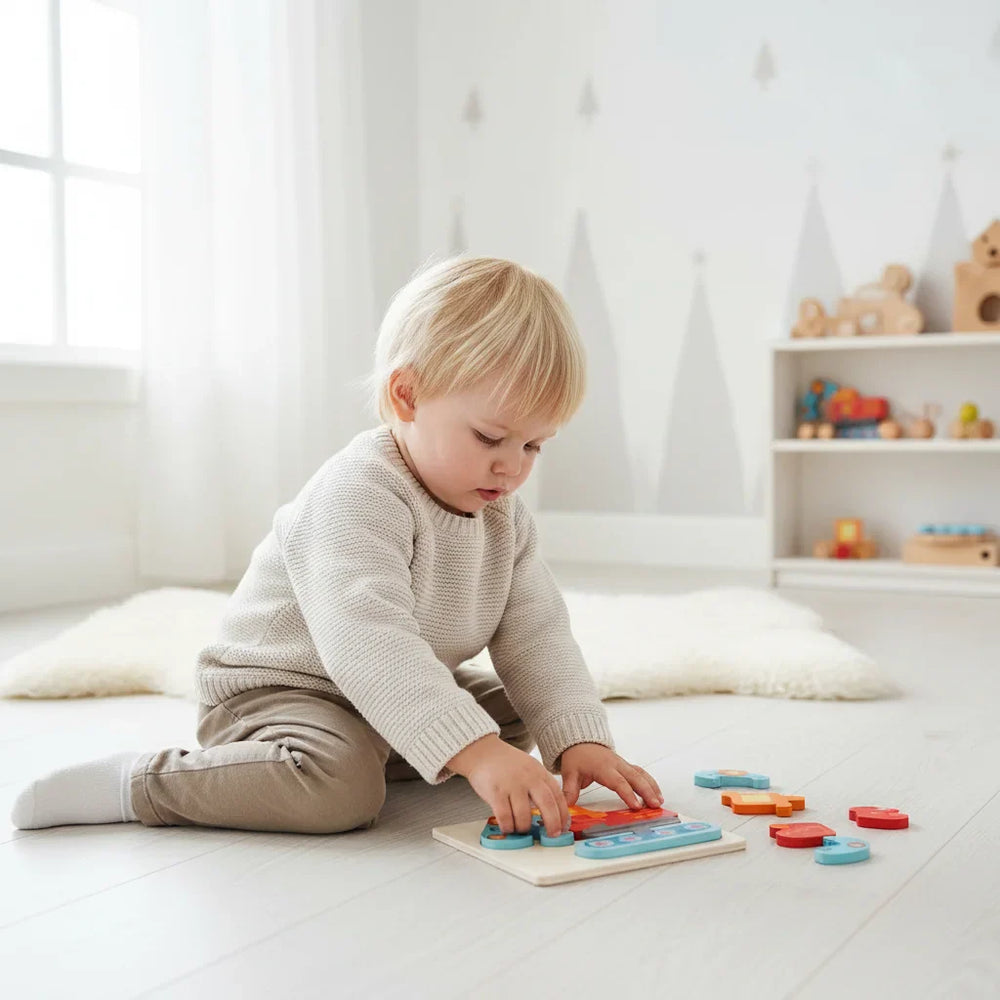 Drewniane Puzzle 3D ze Zwierzętami – Zabawka Edukacyjna dla Maluchów i Przedszkolaków | Kreatywność i Sprawność Manualna