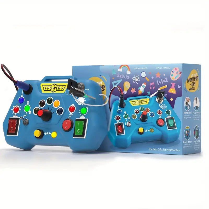 Zabawka Sensoryczna dla Maluchów – Montessori Busy Board z LED