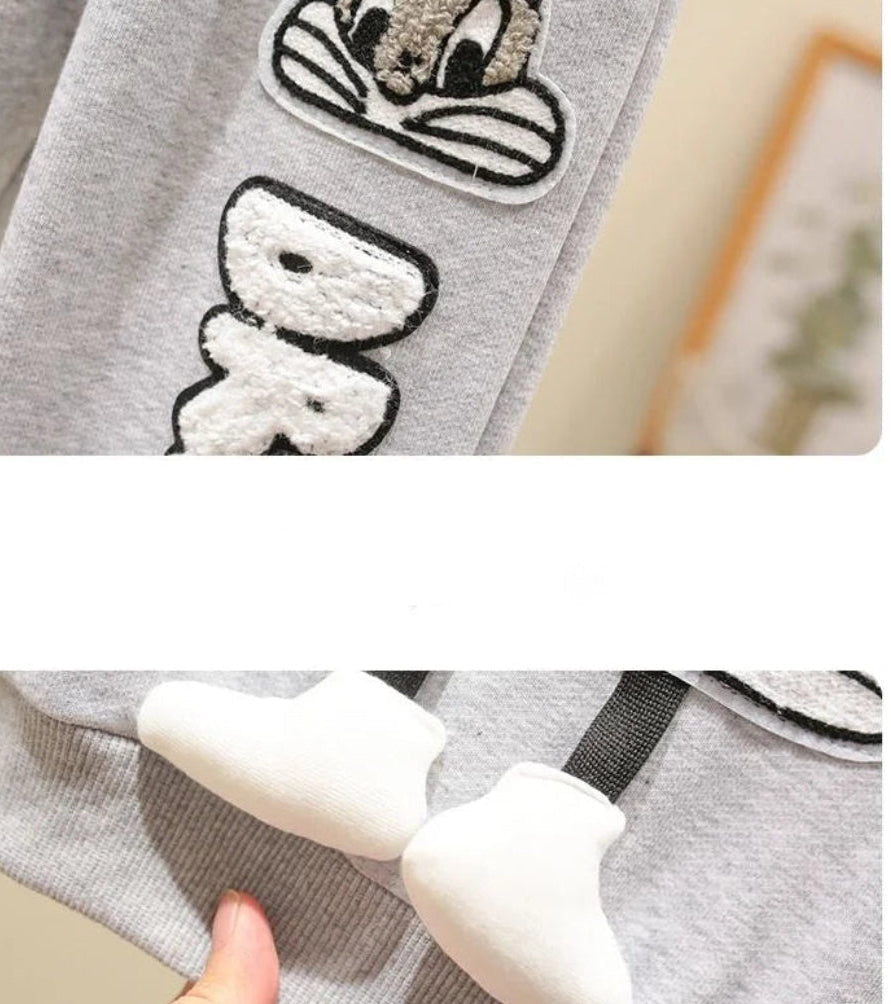 Unisex Ciepły Komplet Bluza i Spodnie z Króliczkiem (2-częściowy)