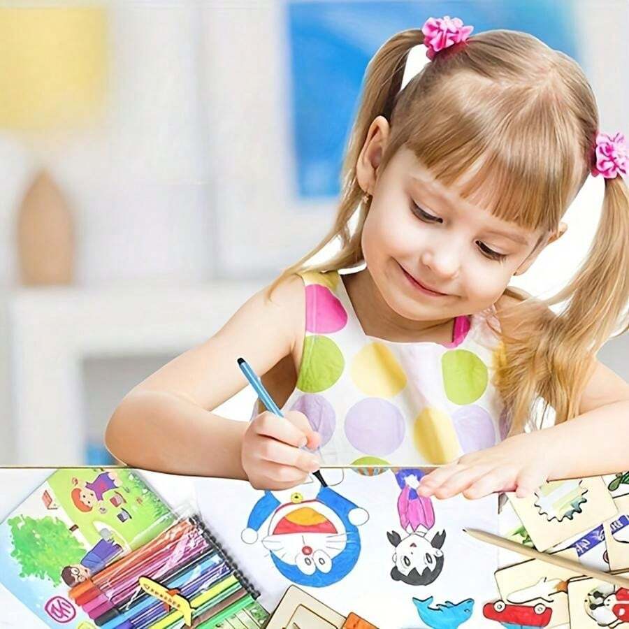 Drewniane Szablony dla Dzieci – Montessori Szablony do Rysowania (20 szt., 3+)
