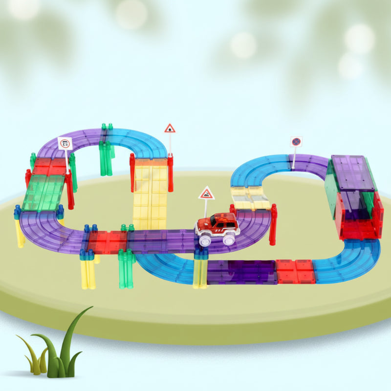Kinetrix Play Voltigo BuildRail – Magnetyczny Zestaw Konstrukcyjny z Elektrycznym Torem Wyścigowym do Kreatywnej i Technicznej Zabawy