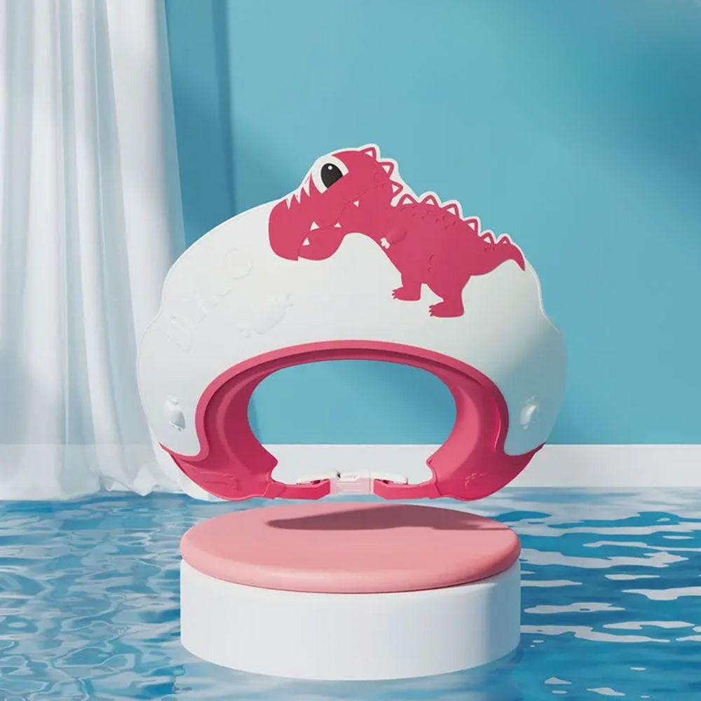 DinoSplash Czapeczka Kąpielowa dla Niemowląt – Ochrona przed Szamponem i Wodą dla Niemowląt i Maluchów