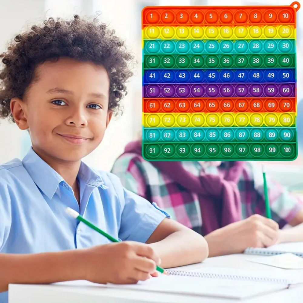 CyfroPop 100 – Edukacyjna Tęczowa Zabawka Pop dla Przedszkolaków | Nauka Liczenia i Rachunków przez Zabawę