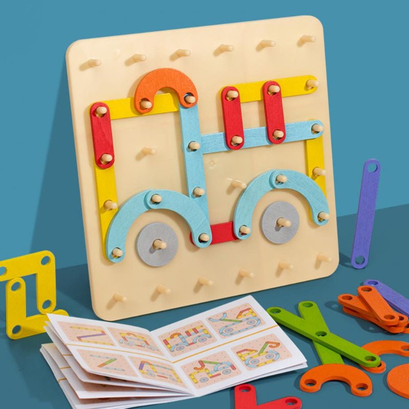 BrainShapes Builder – Edukacyjna Drewniana Układanka dla Dzieci | Kreatywna i Rozwojowa Zabawka