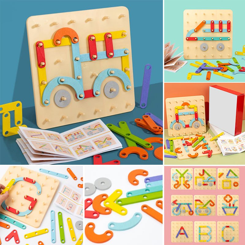 BrainShapes Builder – Edukacyjna Drewniana Układanka dla Dzieci | Kreatywna i Rozwojowa Zabawka