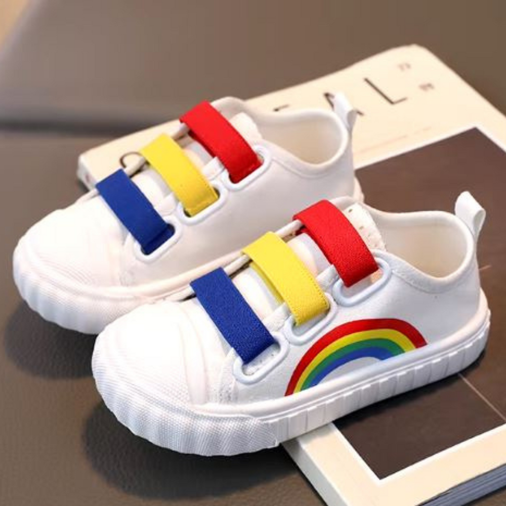 Tęczowe Sneakersy dla Dzieci – Oddychające i Antypoślizgowe | Unisex Buty do Zabawy