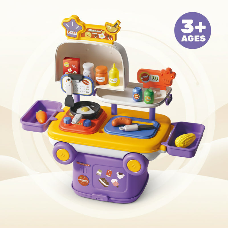 ChefMobile Kuchnia Zabawkowa Auto – 2w1 Zestaw do Zabawy w Odgrywanie Ról dla Dzieci 3+