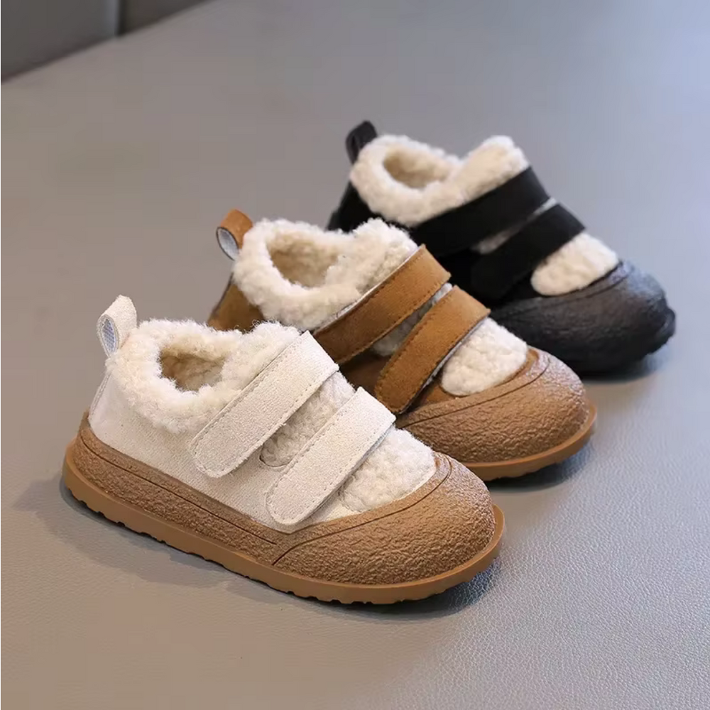 Dziecięce Sneakersy Ocieplane – Wygodne Buty na Rzepy dla Maluchów i Dzieci – Unisex Buty Zimowe