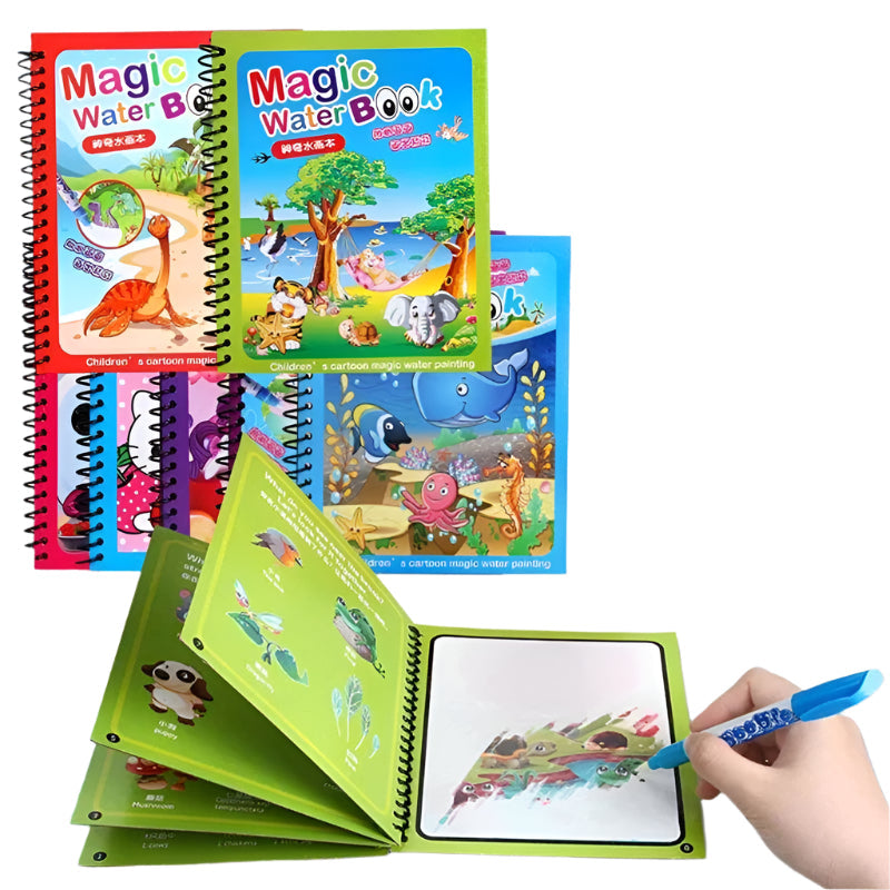 AquaSketch WonderBook – Magiczna Wielokrotnego Użytku Wodna Kolorowanka dla Dzieci