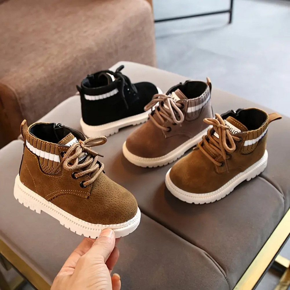 Buty Zimowe Click Booties dla Maluchów – Ciepłe, Antypoślizgowe Buciki na Pierwsze Kroki ze Sznurowaniem dla Chłopców i Dziewczynek