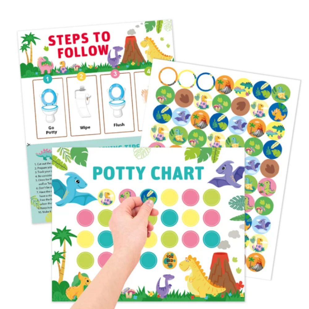 Tablica Motywacyjna do Nauki Korzystania z Nocnika – Potty Chart z 280 Naklejkami dla Dzieci 2+