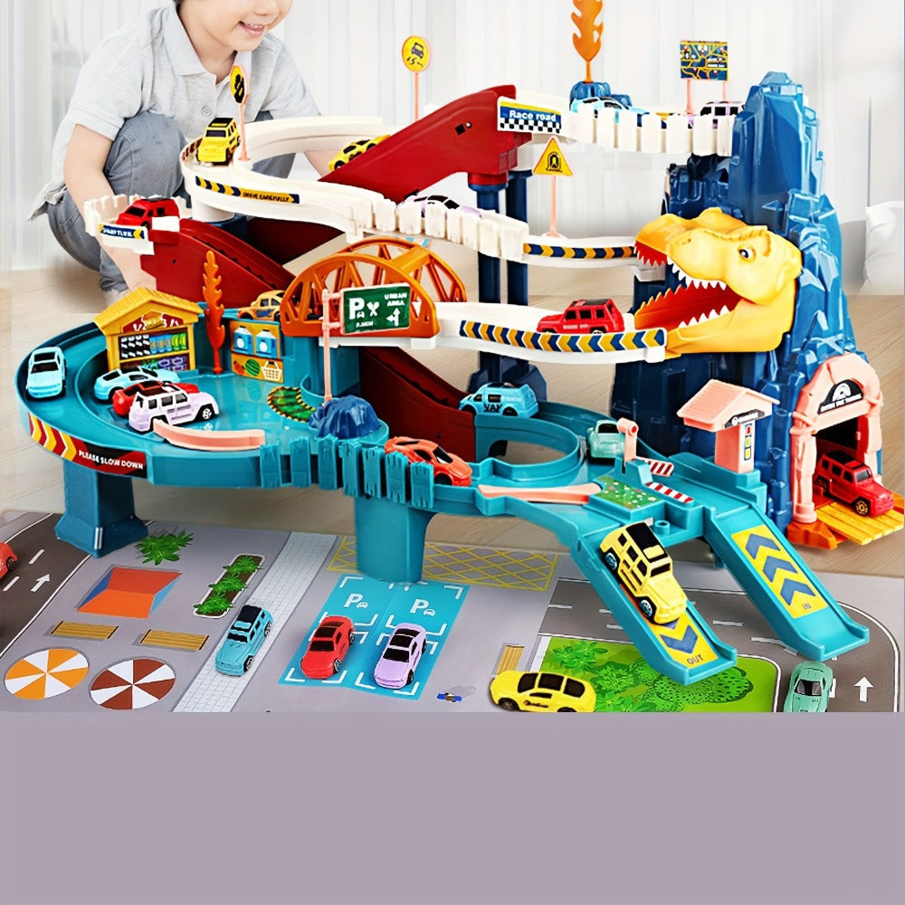Jurassic Tracks Adventure Set – Tor Wyścigowy z Dinozaurami dla Dzieci 3-6 Lat