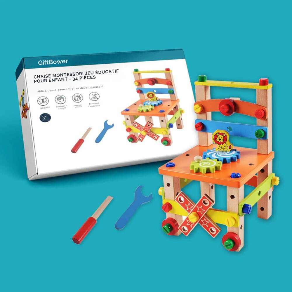 Montessori Drewniany Warsztat Dla Dzieci – Edukacyjna Zabawka Konstrukcyjna 3+