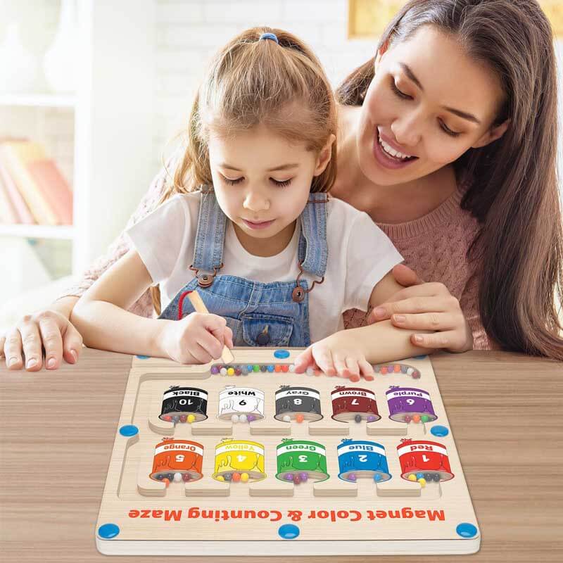 CountiMaze Magnetyczna Edukacyjna Układanka – Liczenie, Rozpoznawanie Kolorów i Motoryka Mała dla Dzieci 1-6 Lat