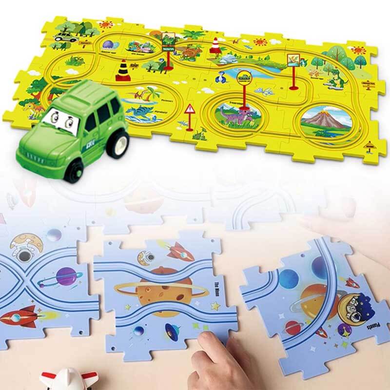 Edukacyjny Zestaw Konstrukcyjny Tor Puzzle dla Dzieci – TrackMaster Adventure Set od BrainPlay