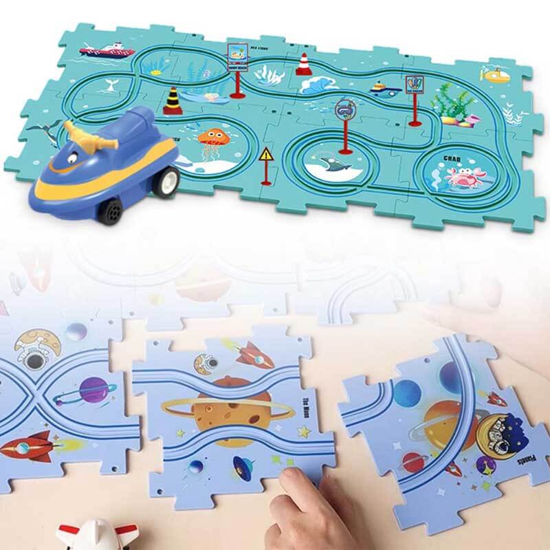 Edukacyjny Zestaw Konstrukcyjny Tor Puzzle dla Dzieci – TrackMaster Adventure Set od BrainPlay