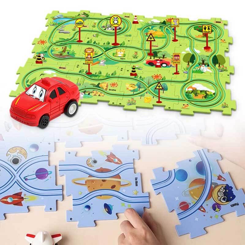 Edukacyjny Zestaw Konstrukcyjny Tor Puzzle dla Dzieci – TrackMaster Adventure Set od BrainPlay