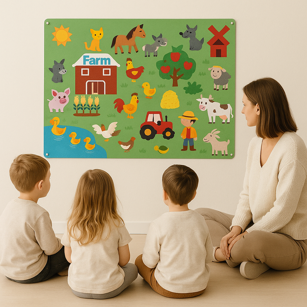 PlayCraft FeltBoard – Edukacyjna Tablica Filcowa dla Dzieci, Rozwijaj Kreatywność i Motorykę