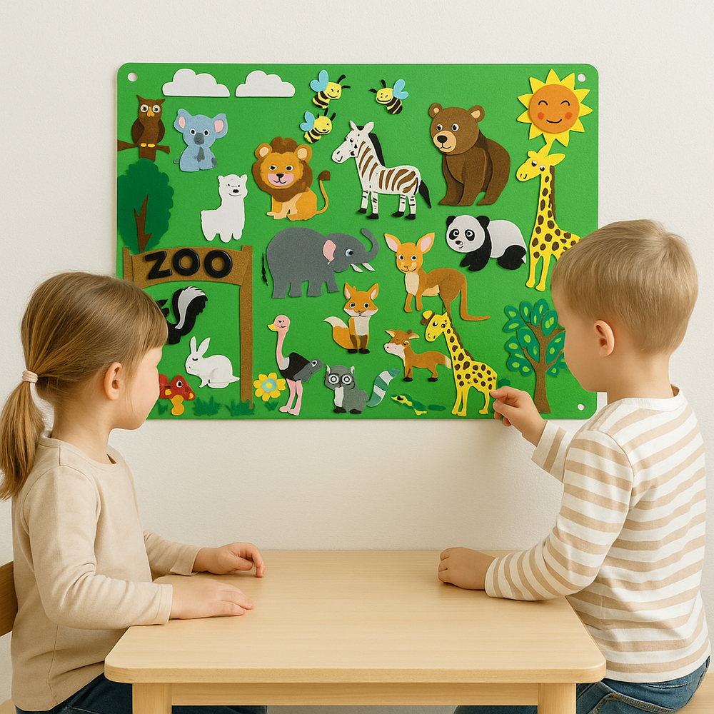 PlayCraft FeltBoard – Edukacyjna Tablica Filcowa dla Dzieci, Rozwijaj Kreatywność i Motorykę