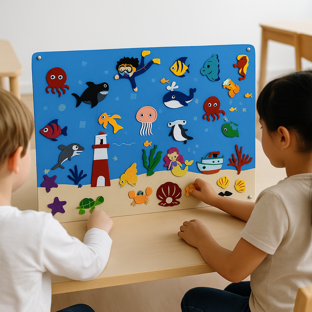 PlayCraft FeltBoard – Edukacyjna Tablica Filcowa dla Dzieci, Rozwijaj Kreatywność i Motorykę