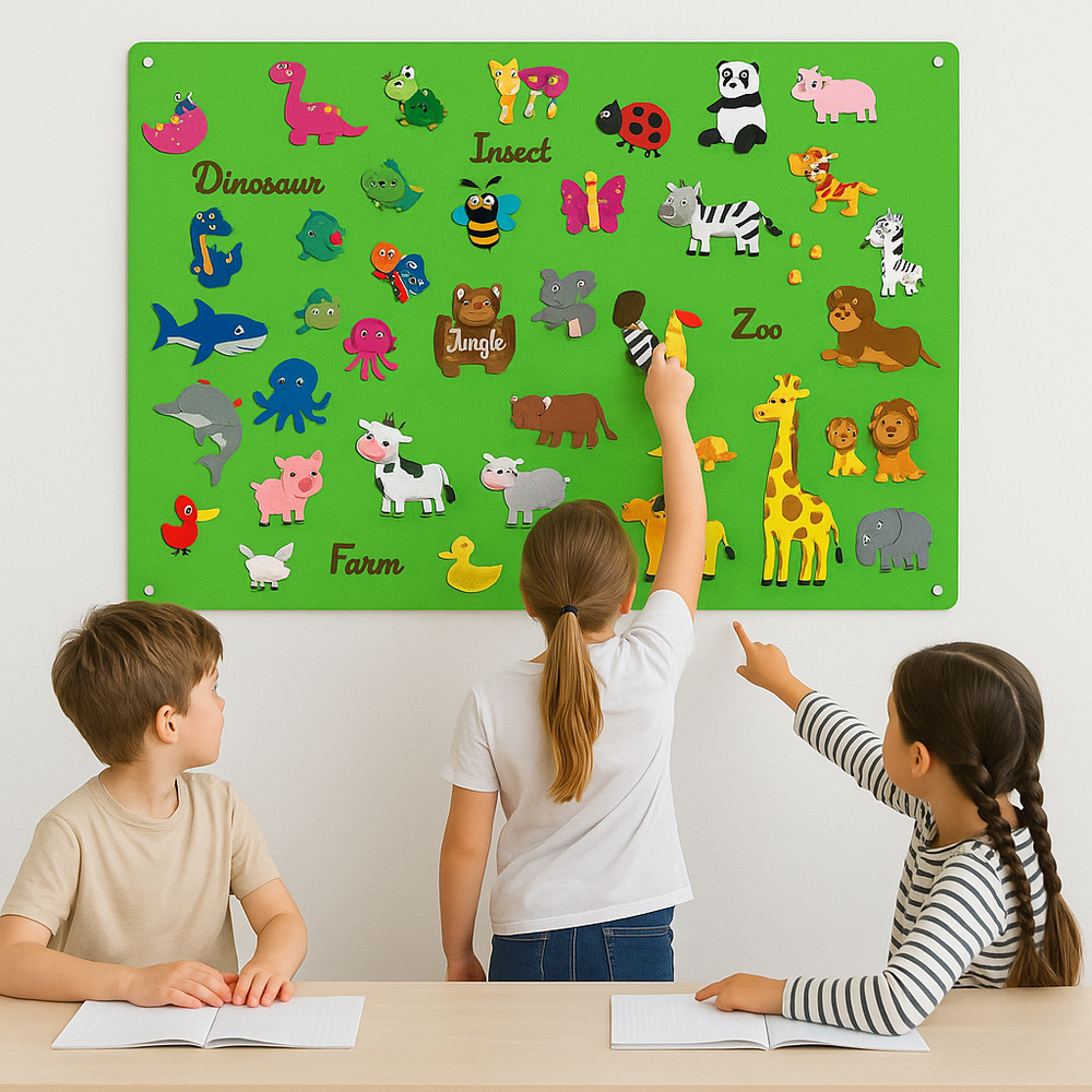 PlayCraft FeltBoard – Edukacyjna Tablica Filcowa dla Dzieci, Rozwijaj Kreatywność i Motorykę