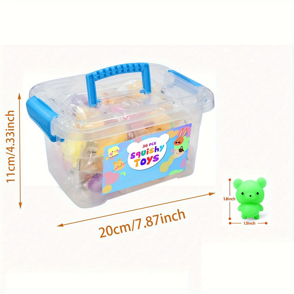 Zestaw 36 Squishy Zwierzątek – Gniotki dla Dzieci i Upominki