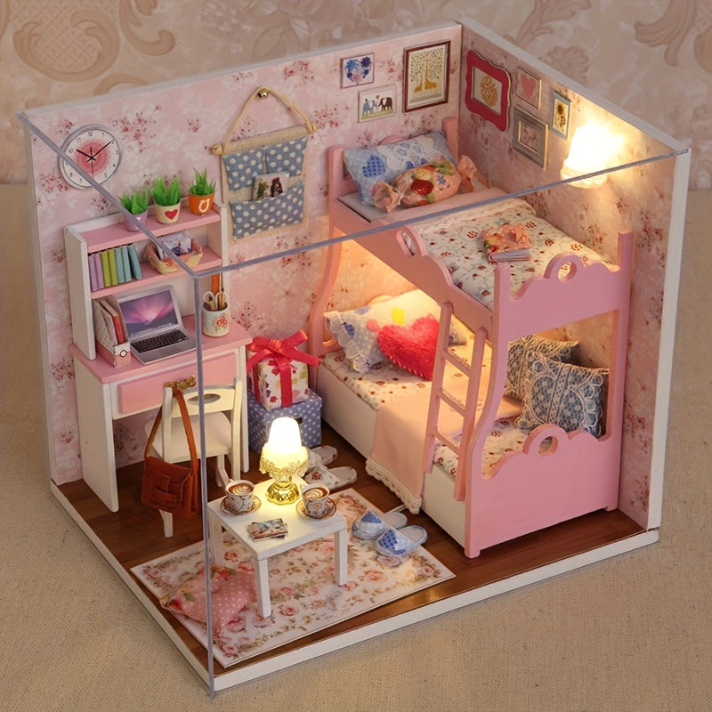 Zestaw DIY Miniaturowy Domek dla Lalek – Szczegółowy Pokój do Samodzielnego Złożenia