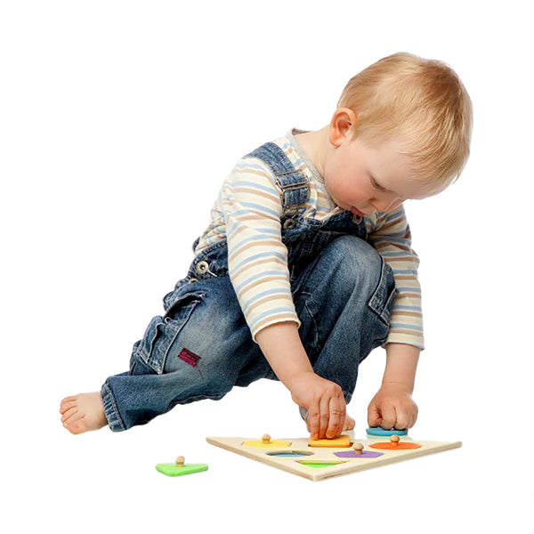 GeoPlay Shapes Drewniane Puzzle Geometryczne – Zabawka Edukacyjna dla Dzieci 3+