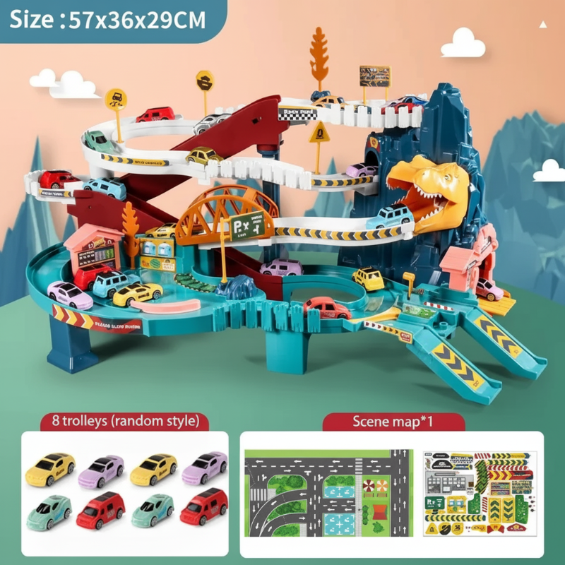 DinoTrack Adventure – Interaktywny Tor Dinozaurów dla Dzieci 3+ | Kreatywna i Edukacyjna Zabawka