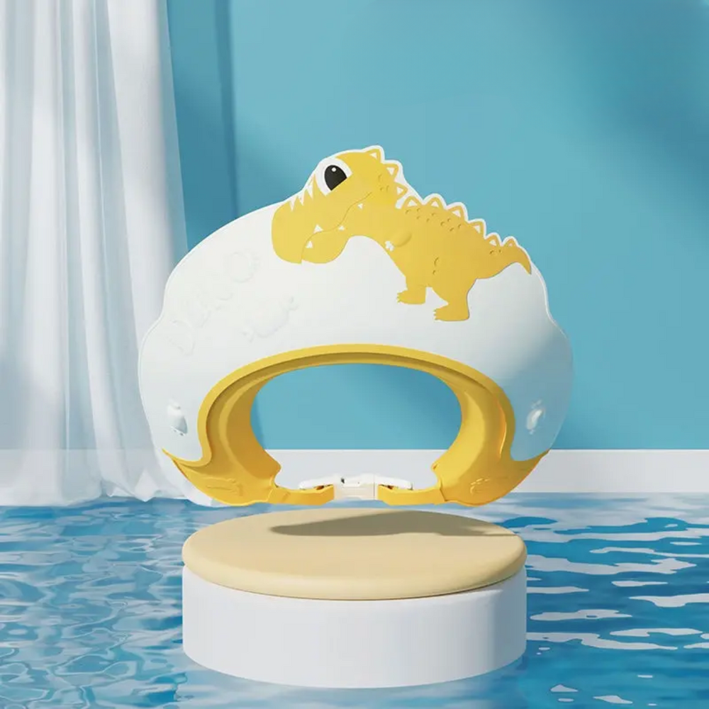 DinoSplash Czapeczka Kąpielowa dla Niemowląt – Ochrona przed Szamponem i Wodą dla Niemowląt i Maluchów