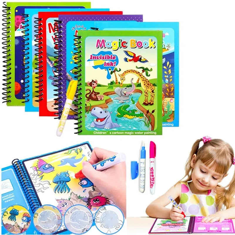 AquaSketch WonderBook – Magiczna Wielokrotnego Użytku Wodna Kolorowanka dla Dzieci