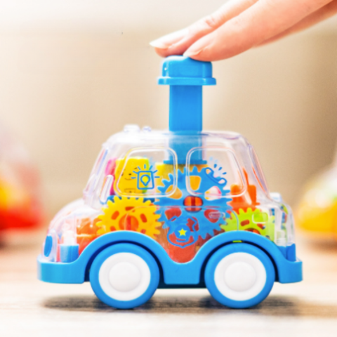 Edukacyjny Samochodzik – Świecące Koła Zębate & Push-and-Go dla 1-3 Lat