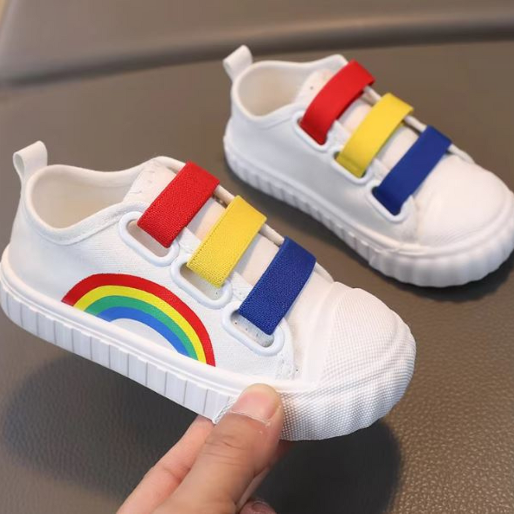 Tęczowe Sneakersy dla Dzieci – Oddychające i Antypoślizgowe | Unisex Buty do Zabawy