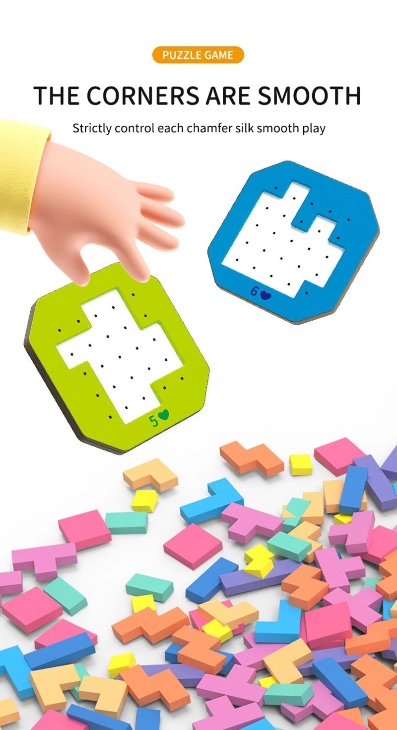 Logiczne Klocki Geometryczna Układanka – Zabawka Edukacyjna dla Dzieci