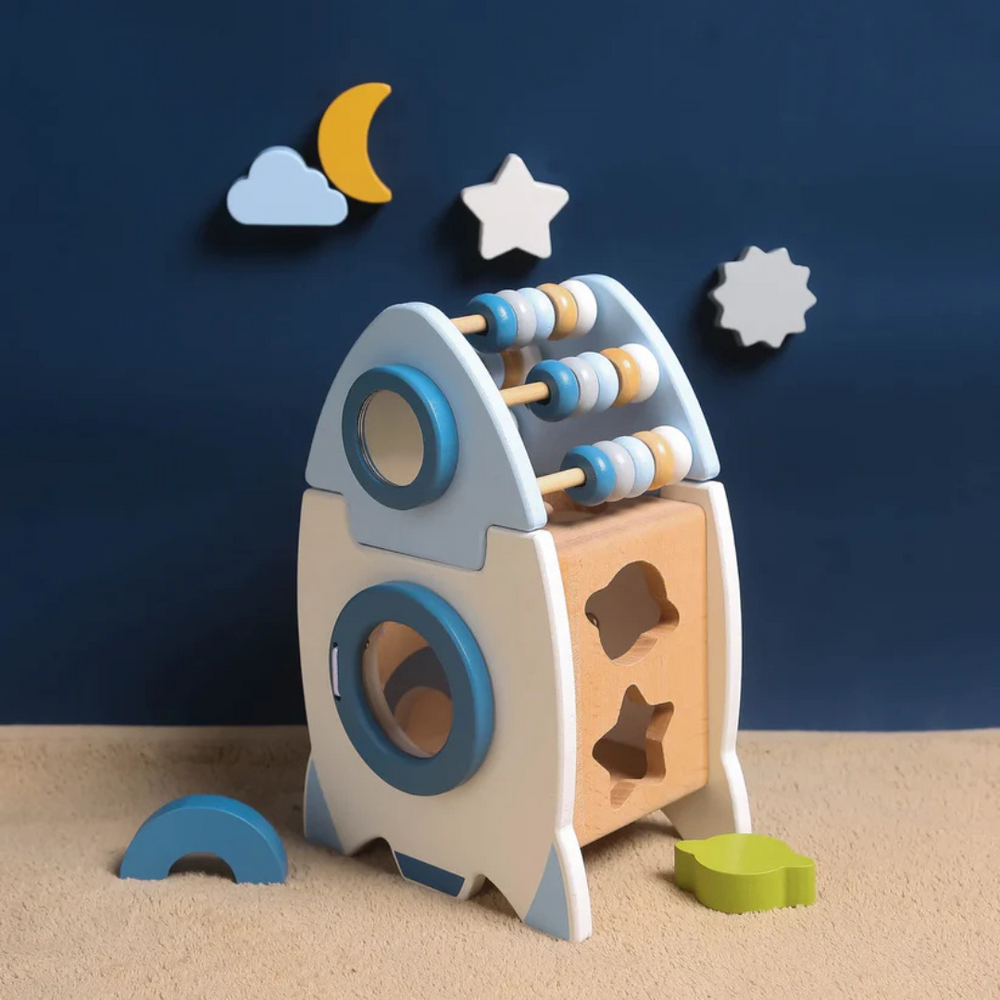 Edukacyjna Drewniana Układanka Kosmiczna | SpaceBuild Kreatywna Zabawka Montessori
