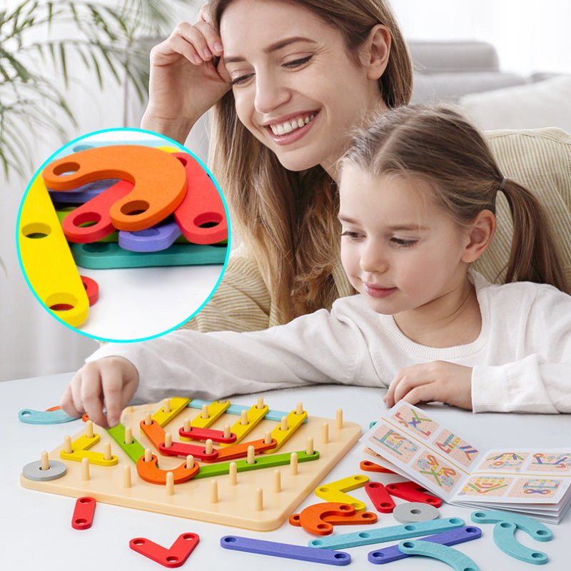 BrainShapes Builder – Edukacyjna Drewniana Układanka dla Dzieci | Kreatywna i Rozwojowa Zabawka