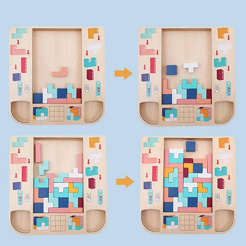 Drewniana Układanka dla Dzieci – Puzzle z Klockami i Gra Logiczna (3+)