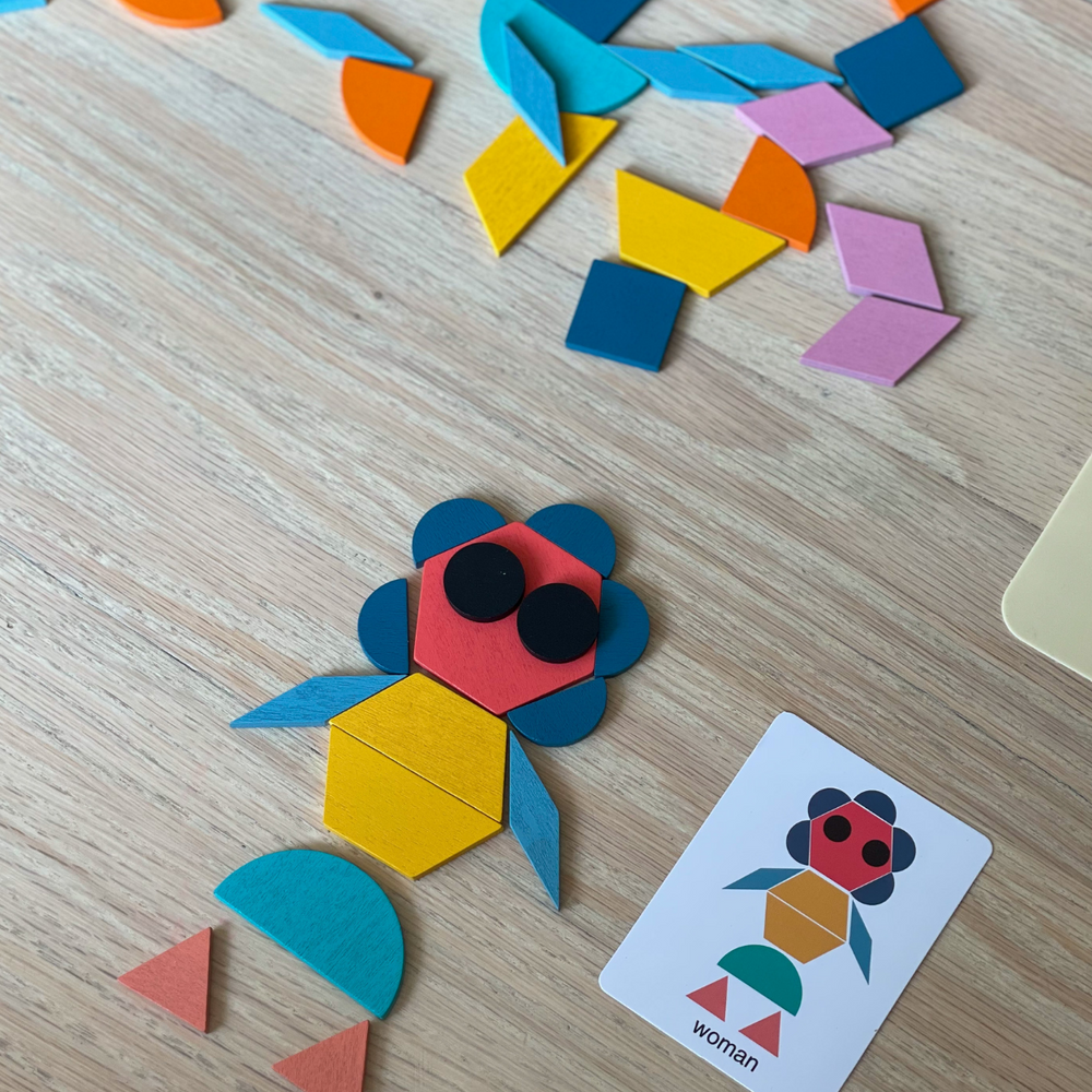 Geometryczna Układanka Kształtów dla Dzieci – Edukacyjna Kreatywna Zabawka