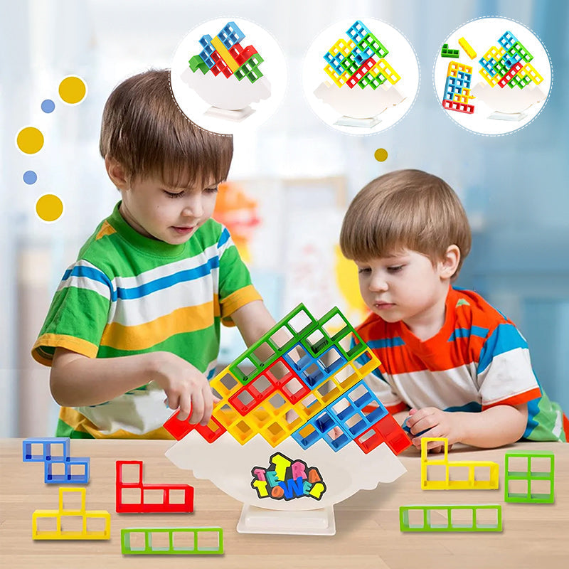 Gra Zręcznościowa z Balansowaniem dla Dzieci i Rodzin – Klocki do Układania w Stylu Tetris