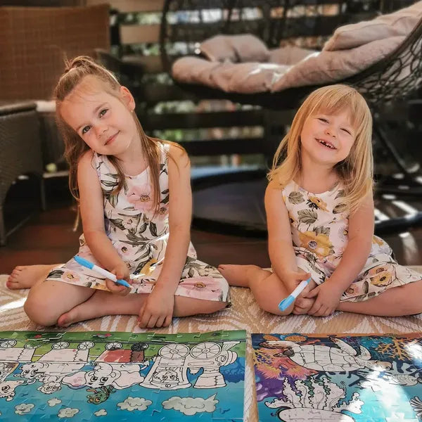 Puzzle Wodne Montessori dla Dzieci – Wielokrotnego Użytku, Bez Bałaganu i Idealne do Zabawy Sensorycznej
