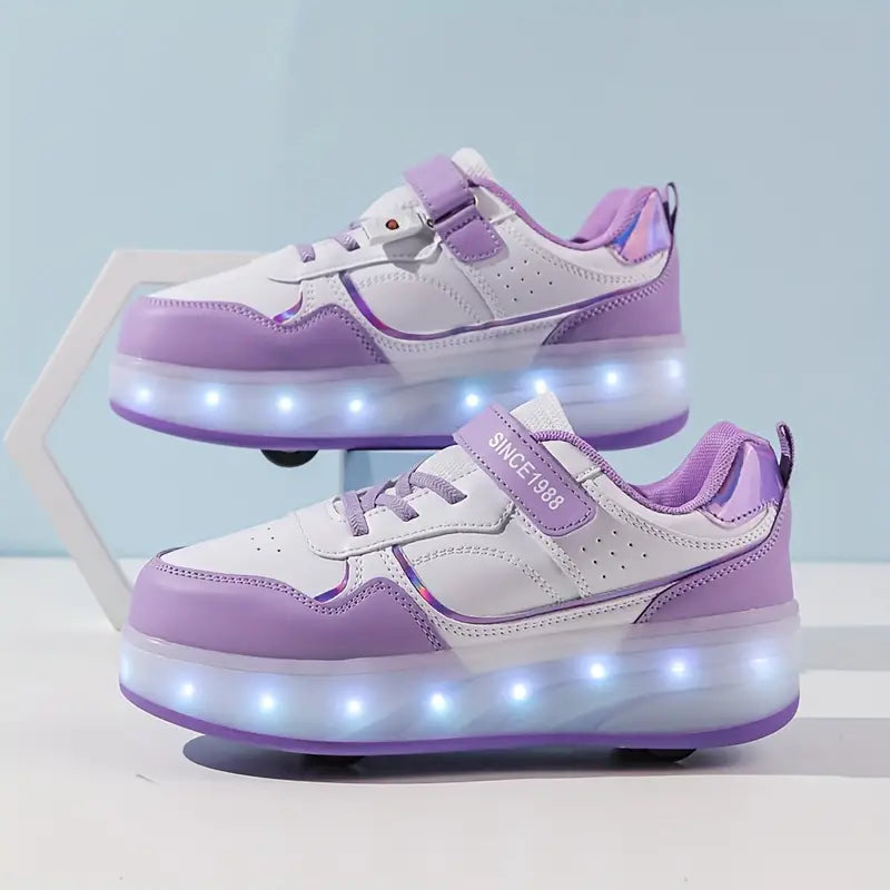 GliderZoom Sneakersy Dziecięce – LED Światełka i Wysuwane Kółka dla Aktywnej Zabawy na Świeżym Powietrzu