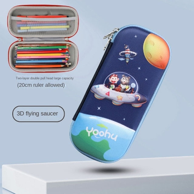 GalaxyPouch 3D Piórnik – Pojemny Szkolny Piórnik dla Dzieci z Wyjątkowym Kosmicznym Designem