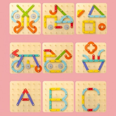 CreatiBoard Montessori Tablica Puzzli dla Dzieci – Edukacyjna Drewniana Zabawka Rozwijająca Kreatywność i Umiejętności