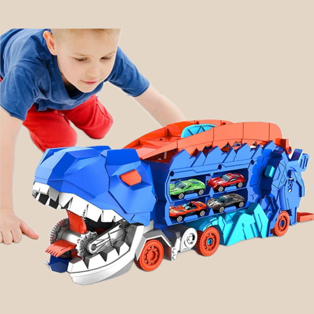 Transporter Dinozaurów Samochód Zabawkowy z Autami – Dino Truck 3+