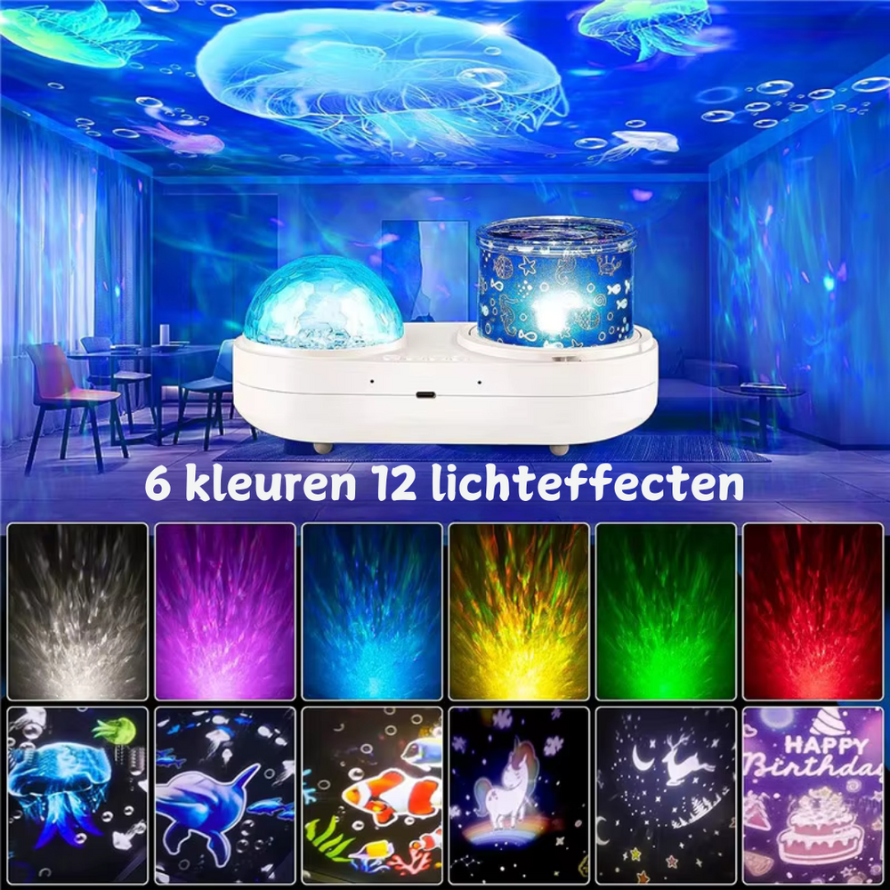 Projektor Gwiaździstego Nieba dla Dzieci i Dorosłych – Lampka Nocna LED z Światłem Oceanu i Timerem