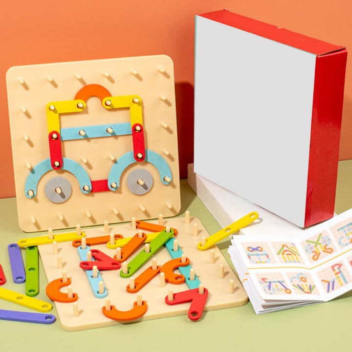 CreatiBoard Montessori Tablica Puzzli dla Dzieci – Edukacyjna Drewniana Zabawka Rozwijająca Kreatywność i Umiejętności