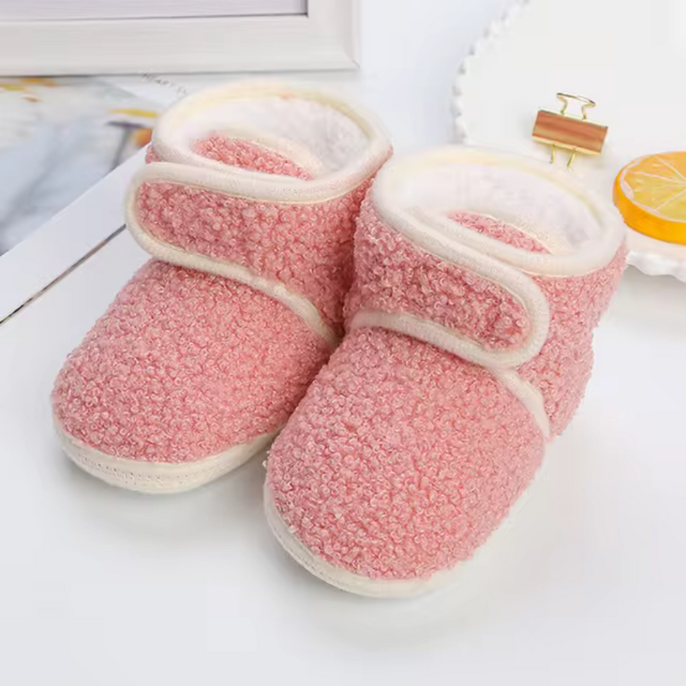 Comfy Booties Kapcie Dziecięce dla Niemowląt i Maluchów – Ciepłe Botki z Miękkiego Polaru Teddy z Rzepem dla Chłopców i Dziewczynek