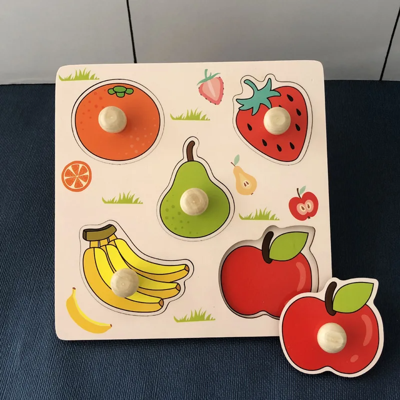 Drewniane Puzzle Owoce dla Maluchów – Zabawka Edukacyjna