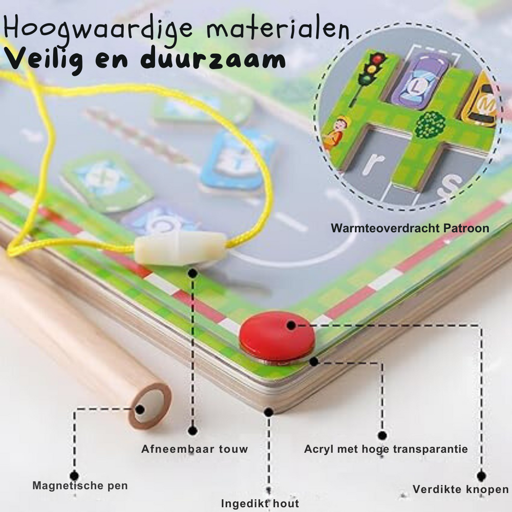 Magnetyczna Tablica z Alfabetem – Nauka Liter i Motoryka | Edukacyjna Zabawka Montessori 3+