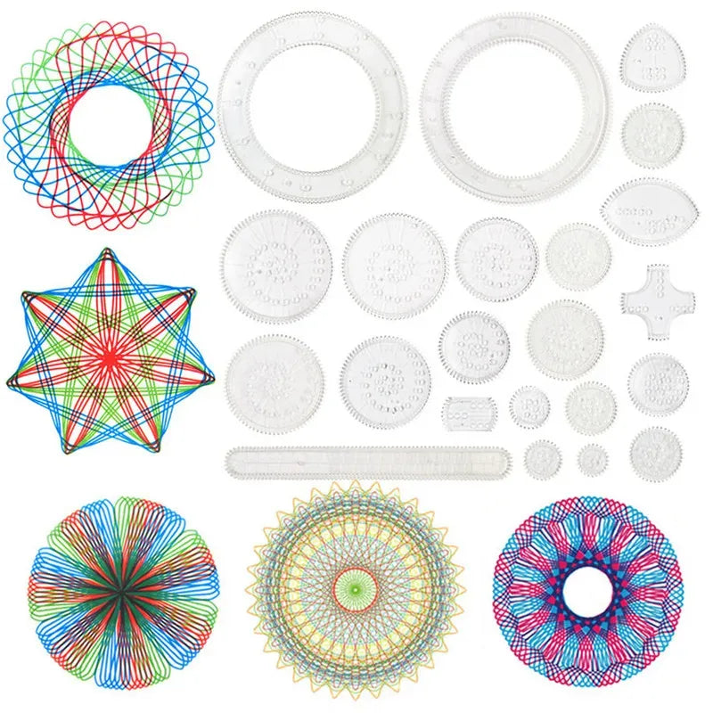 Zestaw Spirograf dla Dzieci – Kreatywny Zestaw do Rysowania z Kółkami Zębatymi (6+)